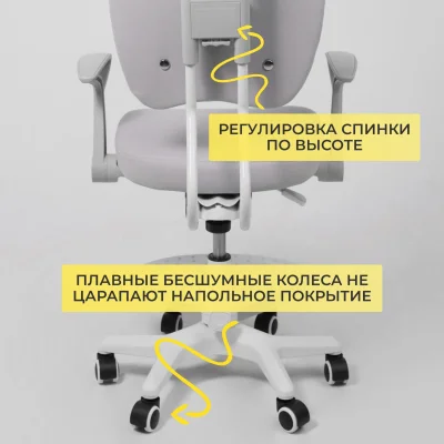 Кресло поворотное TWINS, ткань, cерый_8