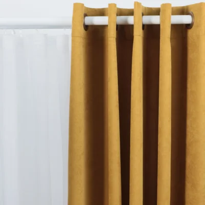 Комплект штор "Канвас" 1,5+1,5х2,5м  на люверсах, цвет золотистый беж (арт.906-200) фотография