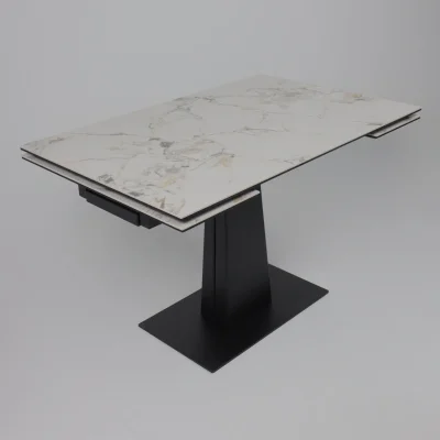 Стол AV 2119, МДФ+керамика, раздвижной 1200 (1800)*800 натуральный, глянцевый GOLD JADE/черный_8