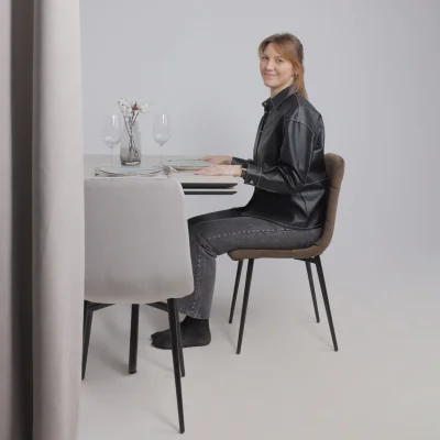 Стул AV 406-N, шоколадный бархат Confetti chocolate/черный_2