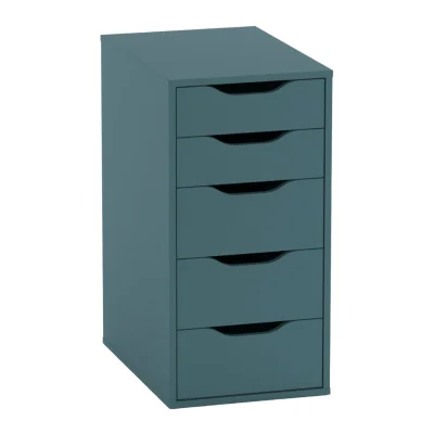 Комод ИНГАР 5, 36х71х53см, серо-бирюзовый фотография