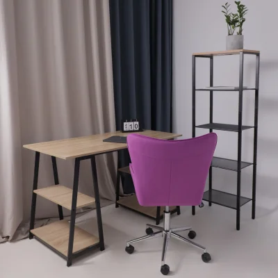 Кресло поворотное BELLA chrome, Velluto 41, велюр/фиолетовый_9