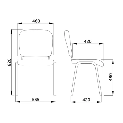 Стул на раме ISO CHROME С-24, ткань, коричневый_7