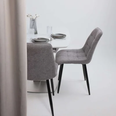 Стол НОТР ДАМ MODERNE, стекло Optiwhite 1400(1800)*850, Белый/Белый Муар_8