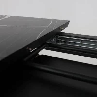 Стол AV 1209, HPL+МДФ,  раздвижной 1200 (1600)*800 Черный тунис /черный_19