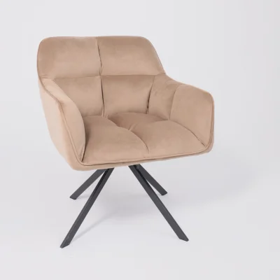 Кресло VIRGINIA, поворотное, велюр, капучино HCJ-11/черный_16