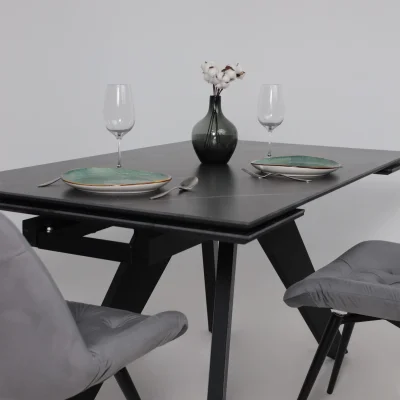 Стол AV 2122, МДФ+керамика, раздвижной 1400 (2000)*850 черный, матовый SHAKESPEARE/черный_7