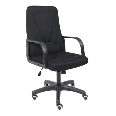 Кресло поворотное МЕНЕДЖЕР PL, Leto 70 черная ткань фотография