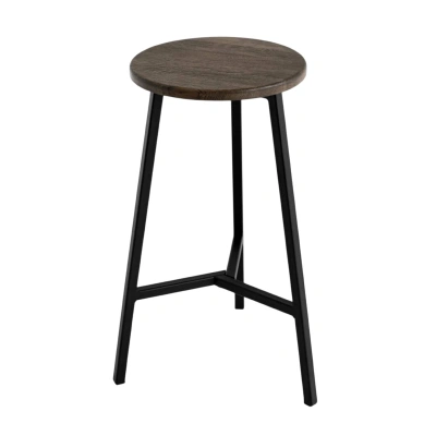 Стул полубарный круглый TRH-63 мореный/черный фотография