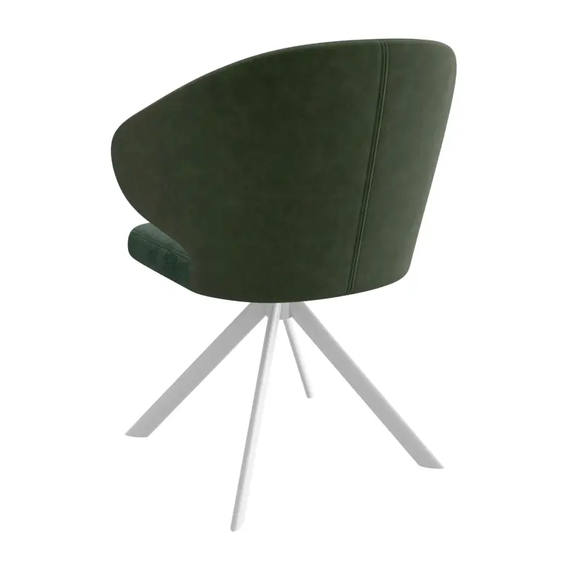 Стул ROBERT-R 360, g14 DARK GREEN шенилл lux - DEEP GREEN замша lux\белый_preview_2