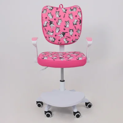 Кресло поворотное CATTY, WHITE, ткань, (фуксия с котятами)_12