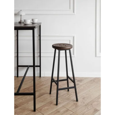 Стул барный BUTTON-78 мореный/черный_4