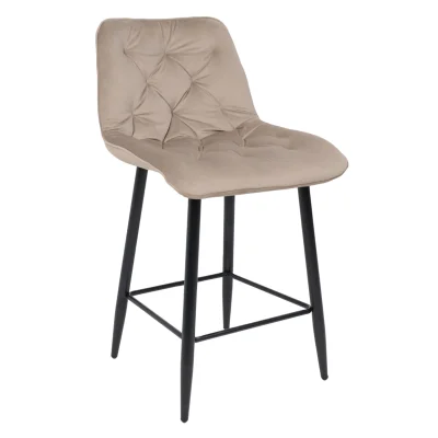Стул барный VITO, бежевый велюр HLR-08/черный фотография