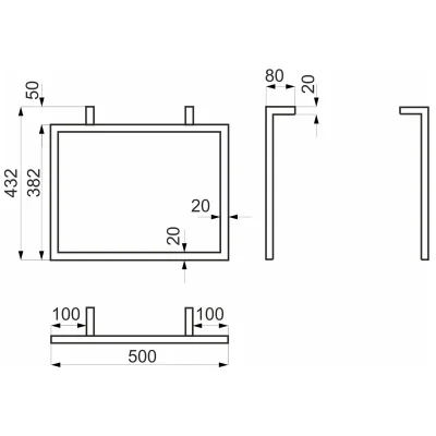 Подстолье mini THOR-1 h432, белый AKS (1 компл. = 2 шт.)_2