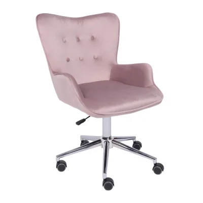 Кресло поворотное BELLA, велюр/пыльная роза фотография