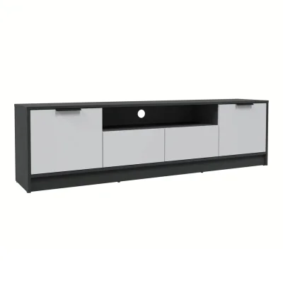 Тумба(ТВ) КОНЦЕПТ КТ-ТВ4-50, к.Антрацит/ф.Серый  (В495хШ1800хГ355мм) фотография