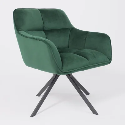 Кресло VIRGINIA, поворотное, темно-зеленый велюр HCJ-19/черный_7