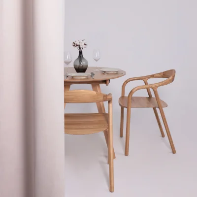 Стол ТАМУС, круглый раздвижной 870 (1160), Светлый бук без тонировки/Светлый бук_3