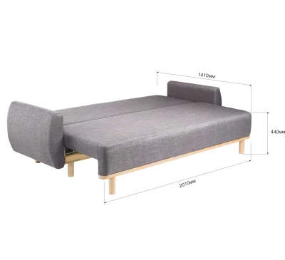 Диван-кровать Тулисия Velutto 32, серый (натуральные опоры)_9