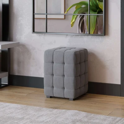 Пуф АРИСТО, велюр серый, 300х300х400_2