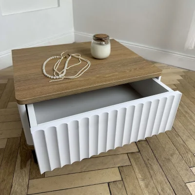 Стол-консоль SHTABE ROYAL 5001 эко, Белый-Дуб Сантана-Черный_7