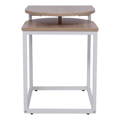 Стол журнальный CHIP, орех/белый, 400*400*550_2