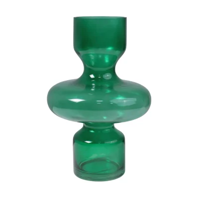 Ваза стеклянная ROUND 3, зеленый, 20*30см фотография