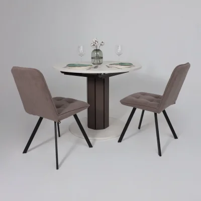 Стол раздвижной на опоре ONTARIO,1000(1300)*760*1000, (сосна каньон/коричневый)_4