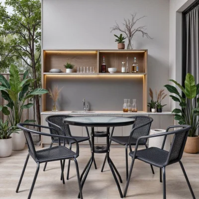 Стол садовый SIESTA, 80х70, сталь-черная/закаленное стекло_7