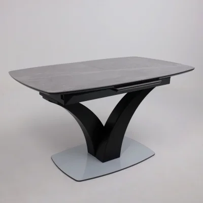 Стол НОТР ДАМ MODERNE, керамика 0 кат. 1400(1800)*850, Камень серый Greys Grey/Черный матовый_12