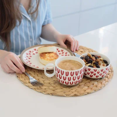 Чашка LOVE PRINT, керамика, красный принт, 14*10*7,6см_5