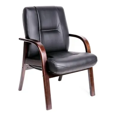 Кресло Bonn B/D  (орех темный) кожа (черная) фотография