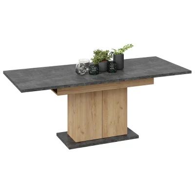 Стол раздвижной ДЕТРОЙТ Тип 1, 1504(2014)*850, ателье темный/дуб крафт золотой_4