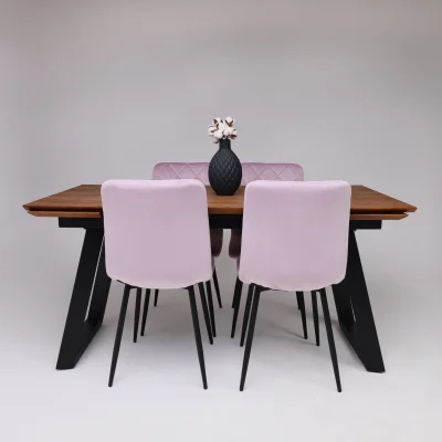 Стол САНГАЙ раздвижной, 160(220)*80*80, дуб мореный/ черный (ПрР-7 DSW (02) ТрН/Р-80)_7