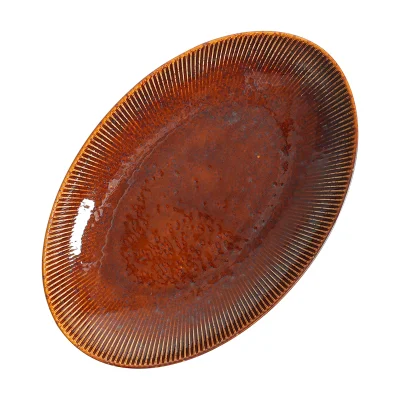 Блюдо овальное AURORA, фарфор,каштановый, 30,5*20*4,2см фотография