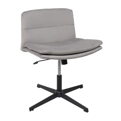 Кресло EDITH, поворотное, серый велюр 38/черный_1