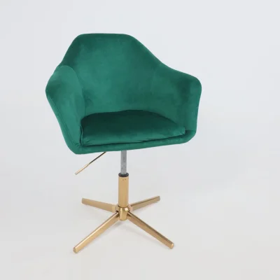 Стул DUBAI, поворотный, (зеленый велюр/золото)_16