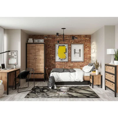 Н.м. "LOFT" стол письменный BIU/130, к.Дуб вотан+Черный/ф.Дуб вотан_5