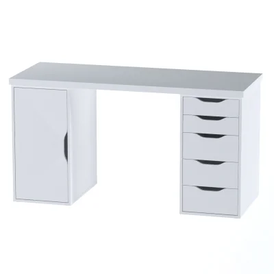 ИНГАР 2/5/ДВ стол письменный 140x75x55, белый фотография