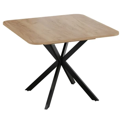 Стол раздвижной ЛИССАБОН Тип 1, 1000(1315)х1001х750, черные опоры/дуб крафт золотой фотография