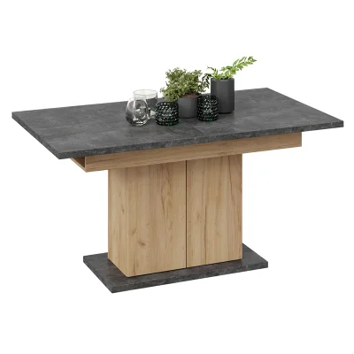 Стол раздвижной ДЕТРОЙТ Тип 1, 1504(2014)*850, ателье темный/дуб крафт золотой_3