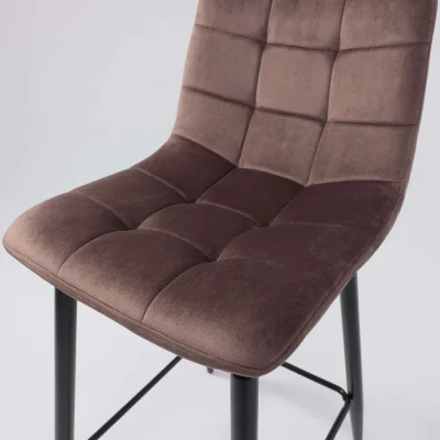 Стул барный MIA, коричневый велюр HLR49/черный_6