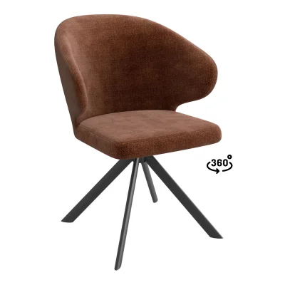 Стул ROBERT-R 360, g08 TERRACOTTA шенилл lux - TERRACOTTA замша lux\черный фотография