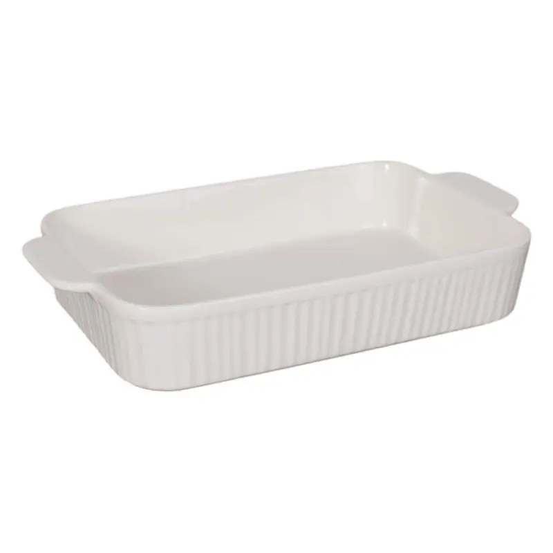 Форма для запекания прямоугольная CASSEROLE L, керамика, белый, 38.5*22*7см фотография