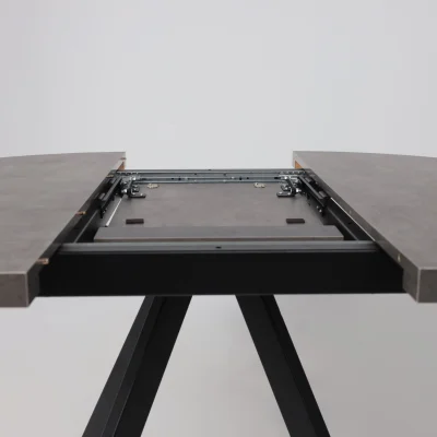 Стол RONDO М-100, круглый раздвижной 100(135), ДЫМЧАТАЯ КЕРАМИКА/Черный_21