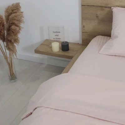 Простыня 200*220см Топлёное молоко, премиум  сатин-страйп_11