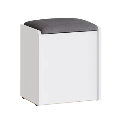 Пуф БОСТОН 368х270х425, белый ясень/велюр серый фотография