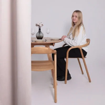 Стол ТАМУС, круглый раздвижной 870 (1160), Светлый бук без тонировки/Светлый бук_2