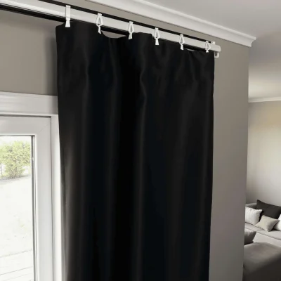 Комплект штор "Блэкаут" 1,5+1,5х2,7м на универсальной ленте, цвет чёрный янтарь (арт.888-20)_7