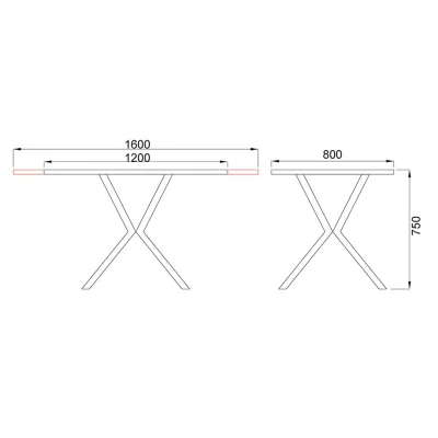 СТОЛЕШНИЦА раздвижная ВЕЙВ + ПОДСТОЛЬЕ КСЕ/Р-80 дуб натуральный/черный  (1200(1600)/800/750)_25